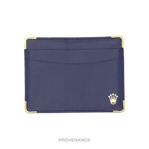 🔴 Rolex Card Holder Wallet - Navy Blue Leather
